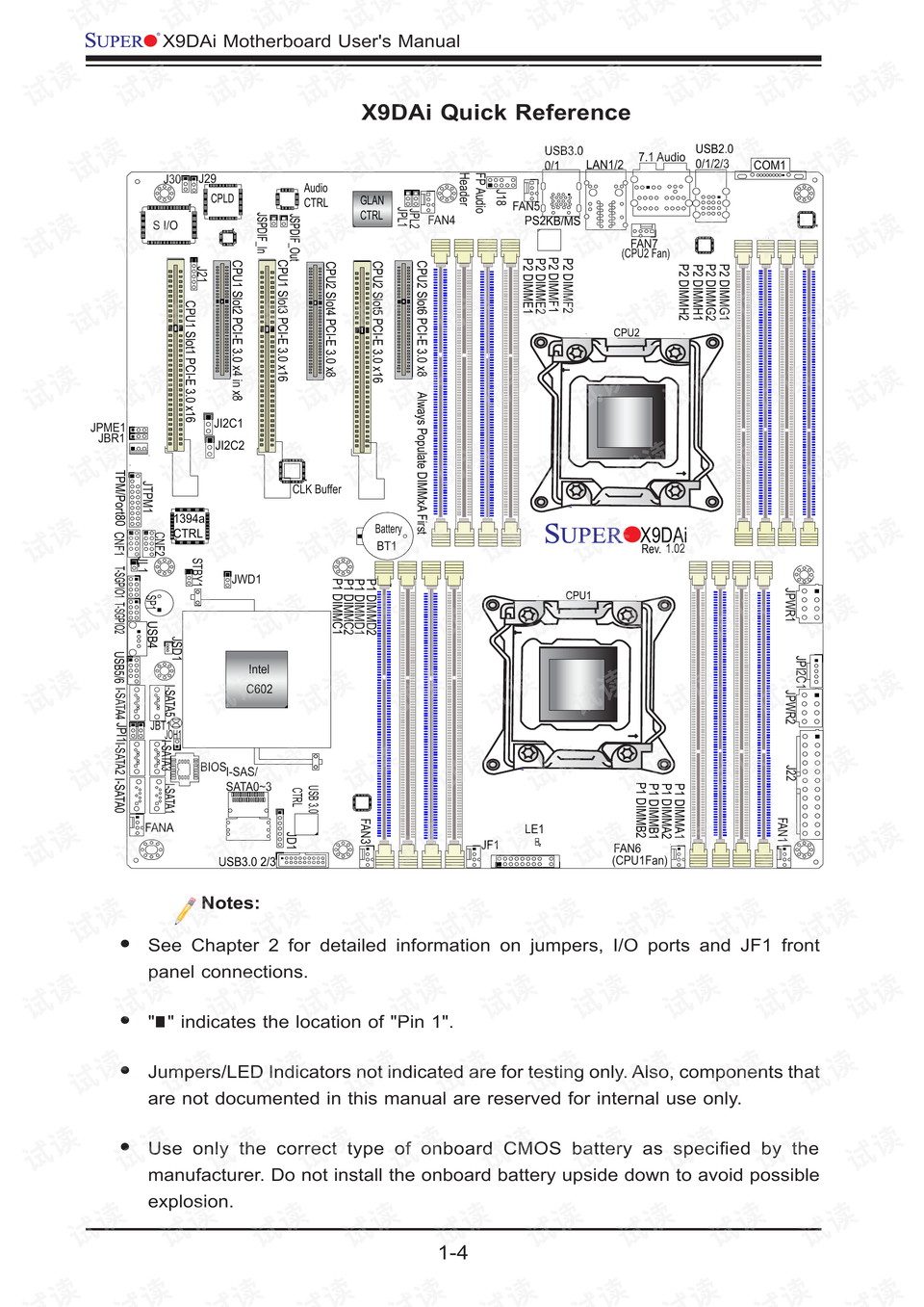 x9dai 超微主板官方文档