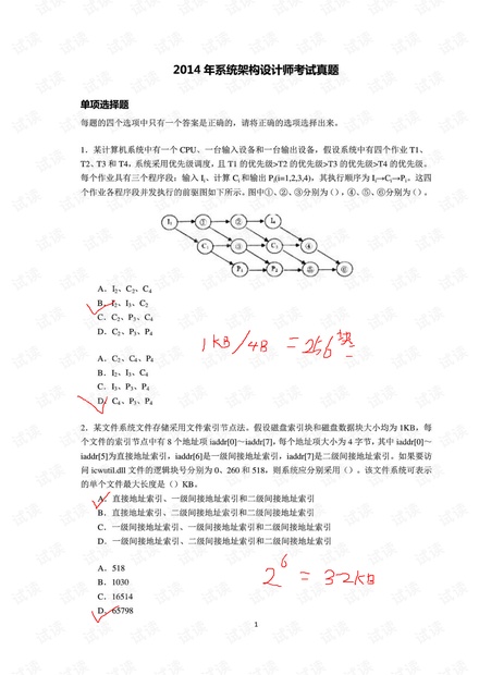 2014年架构师软考试题及答案