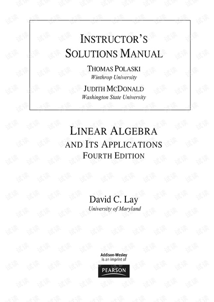 Linear Algebra and Its Applications 4e Solutions Manual