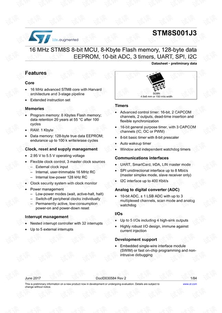 STM8S001官方手册