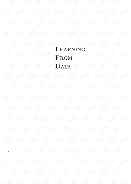 Learning From Data plus 超清完整版 林轩田(英文版)