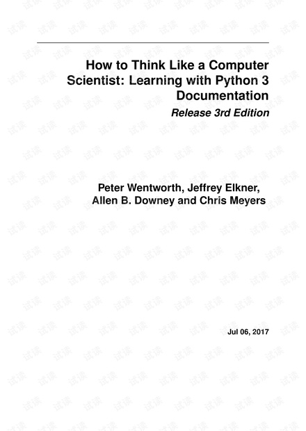 How to Think Like a Computer Scientist: Learning with Python 3