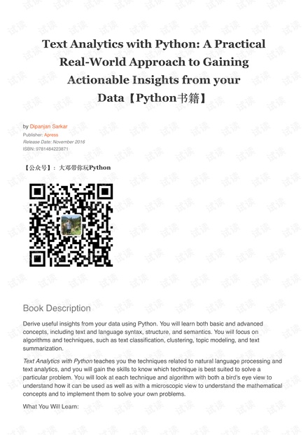 Text Analytics with Python