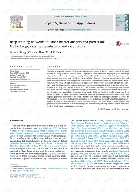 Deep learning networks for stock market analysis and prediction_ Methodology
