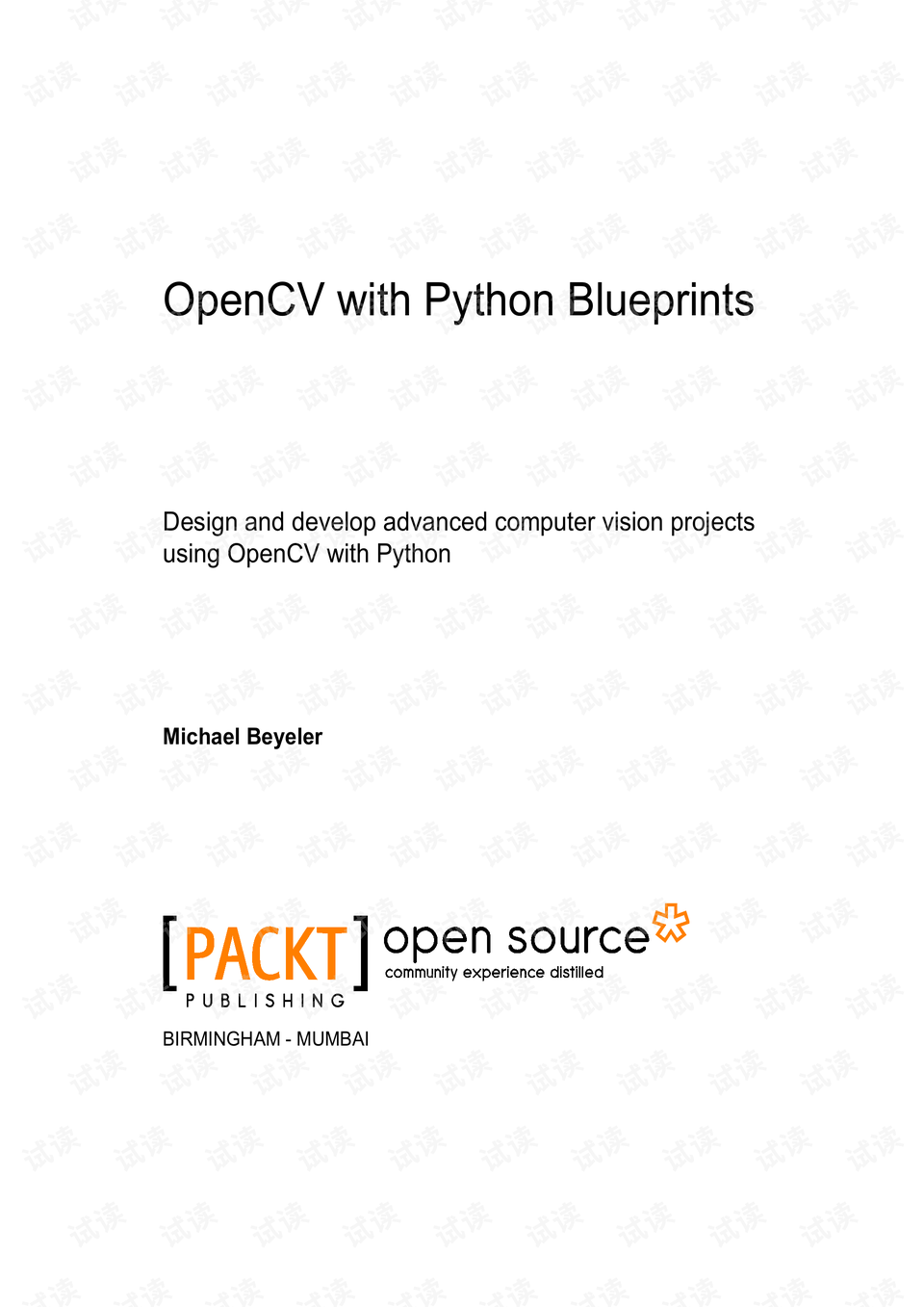 opencvwithpythonblueprints原版pdfbybeyeler 机器学习文档类资源 csdn下载