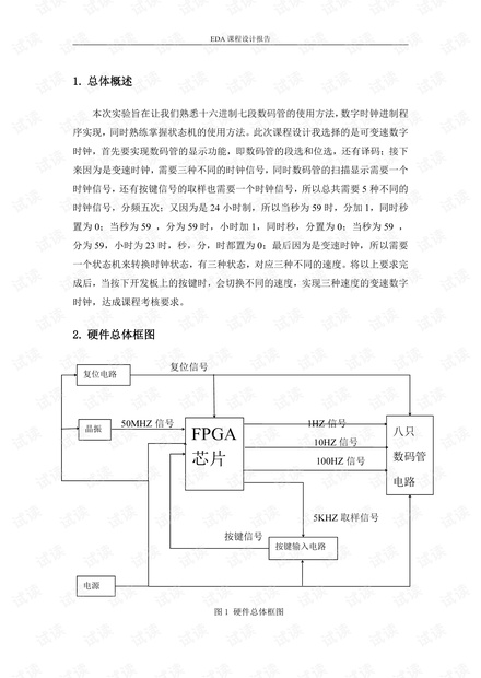 EDA课程报告(可变速时钟)