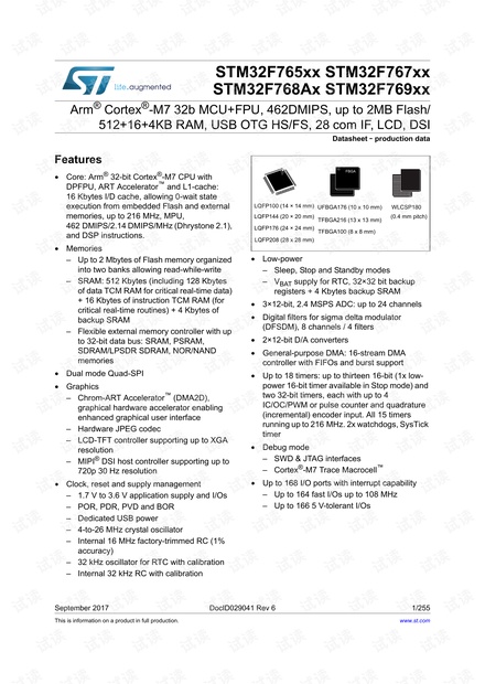 STM32F767芯片手册