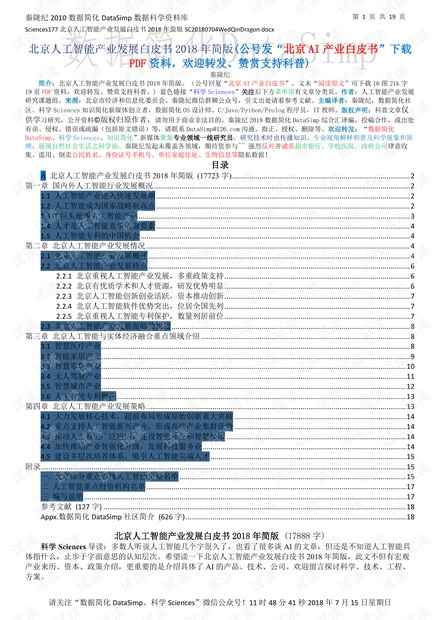北京人工智能产业发展白皮书2018年简版