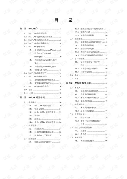 Matlab基础及应用教程