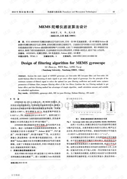 MEMS陀螺仪滤波算法设计