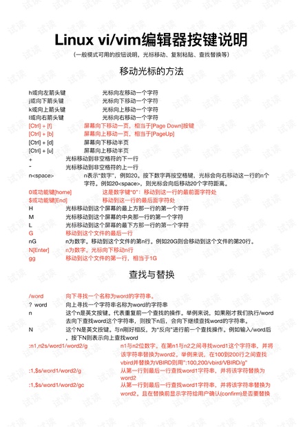 Linux vi/vim 按键说明