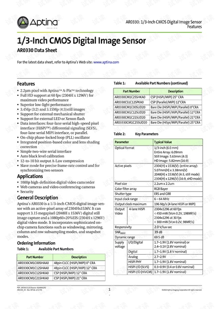 AR0330_Datasheet
