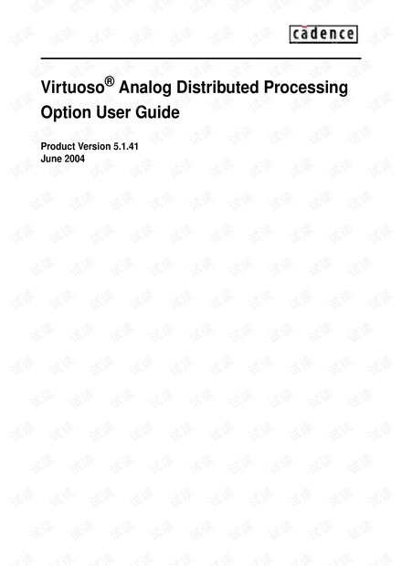 Cadence IC官方手册:Virtuoso Analog Distributed Process.pdf