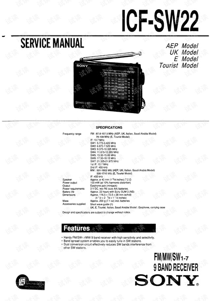 SONY ICF-SW22说明书