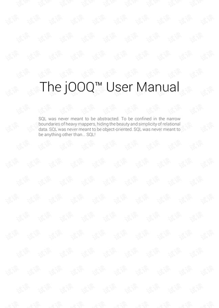 The jooq User Manual