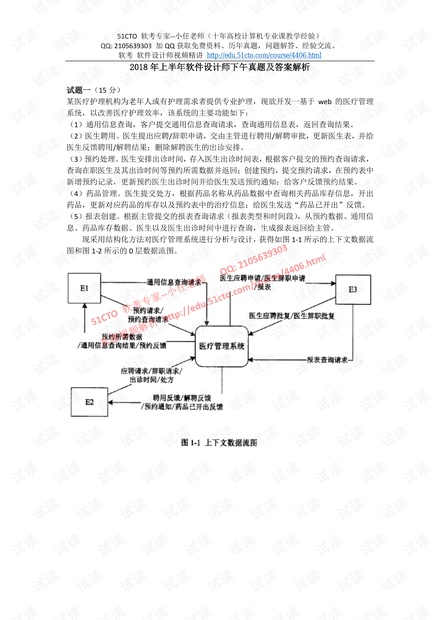 2018年上半年软件设计师下午真题及答案解析