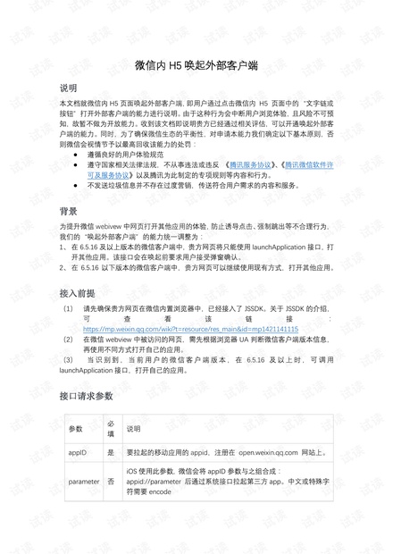 微信webview唤起外部客户端接入说明2018版