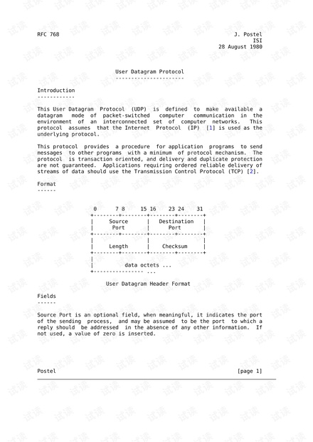 UDP_Specification-rfc768