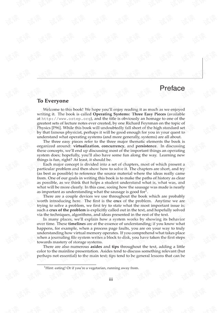 Operating Systems - Three Easy Pieces. v1.0 操作系统导论英文版