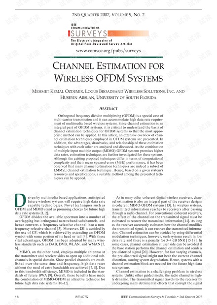 正交频分复用系统中的信道估计技术(英文版).pdf