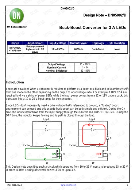 高达3A电流的LED升降压转换器(安森美).pdf