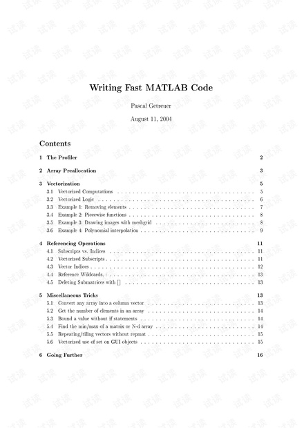 Writing Fast MATLAB Code
