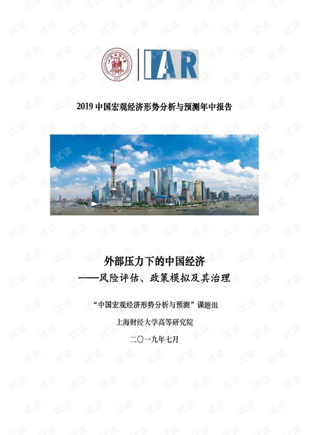 2019中国宏观经济年中报告(分析与预测)-上海财经大学-201907.pdf