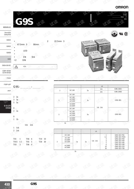 欧姆龙安全继电器单元G9S说明书.pdf