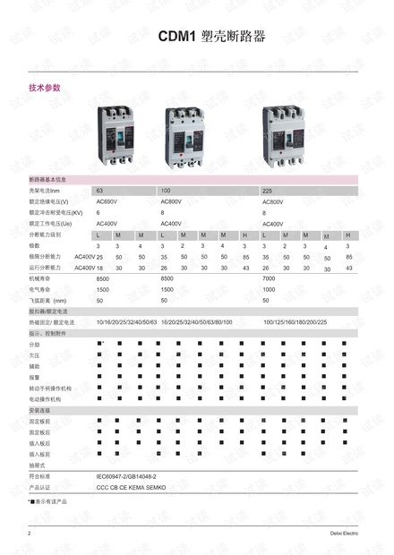 德力西CDM1 塑料外壳式断路器.pdf