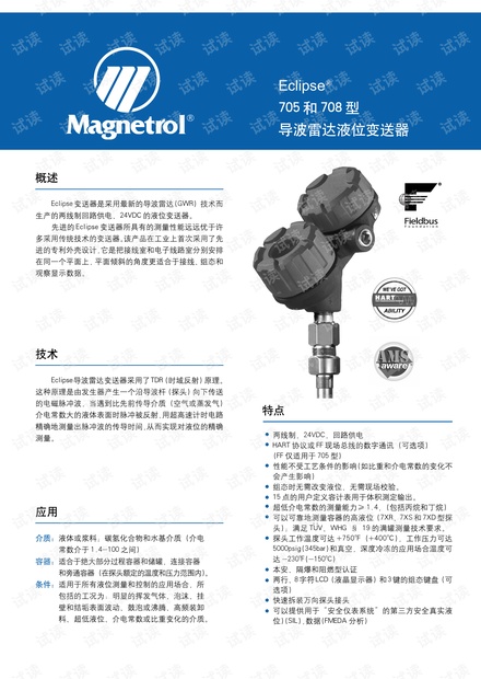 麦格纳丘导波雷达液位计样本.pdf