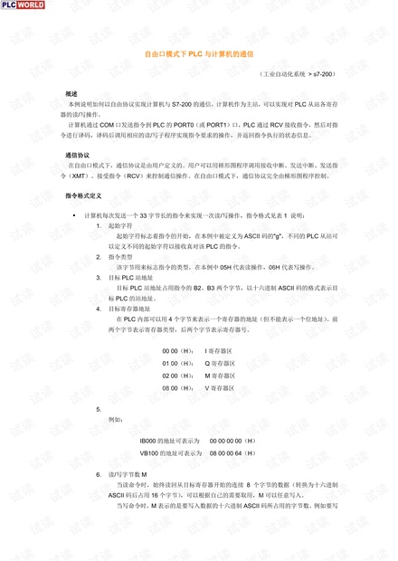 自由口模式下PLC与计算机的通信.pdf.pdf