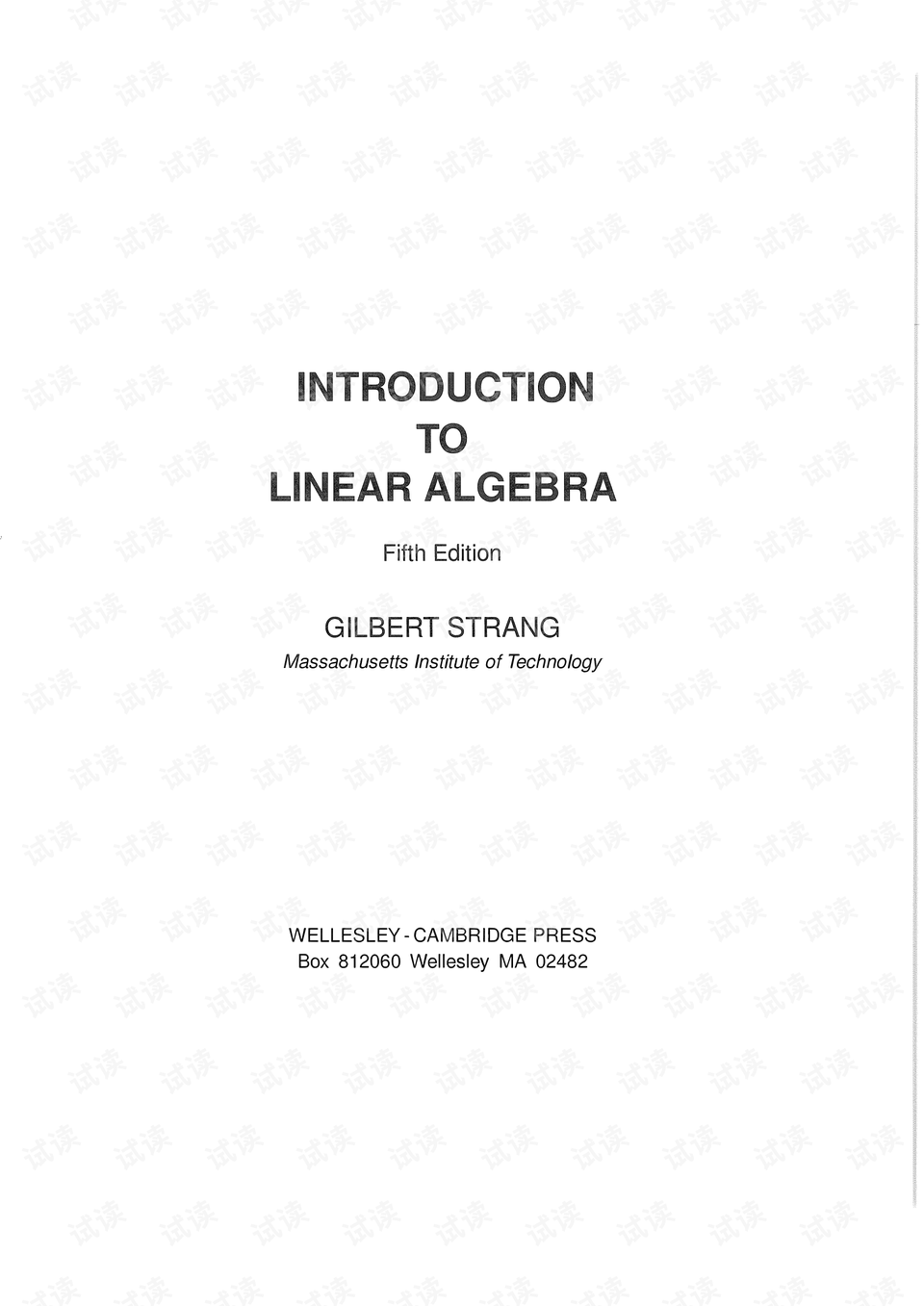 Strang Gilbert Introduction To Linear Algebra 5th Edition Pdf