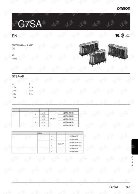 omron G7SA 安全继电器选型操作手册.pdf