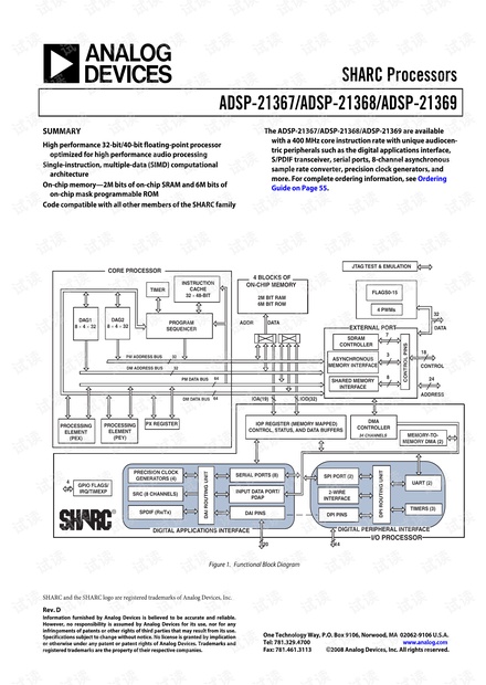 ADI ADSP-21368第三代SHARC?处理器英文产品数据手册.pdf