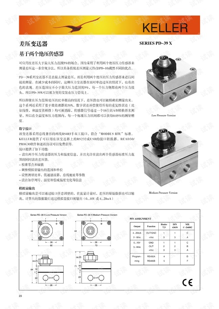 Keller PD-39系列双绝压型差压变送器.PDF