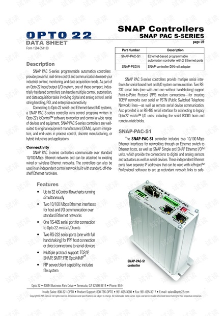 Opto 22 SNAP-PAC-S DATA SHEET.pdf