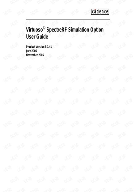 Virtuoso SpectreRF Simulation Option User Guide.pdf
