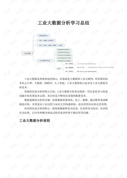 2019年工业大数据分析指南学习总结.pdf