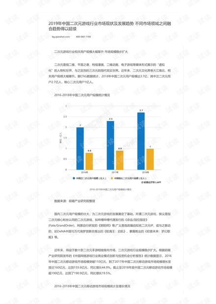 前瞻产业研究院:2019年中国二次元游戏行业市场现状及发展趋势