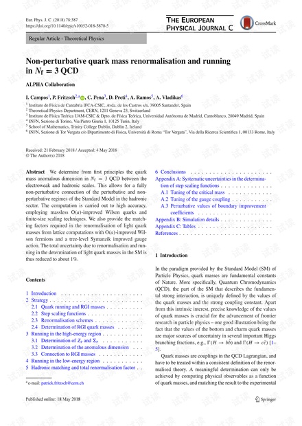 非摄动夸克质量重整化并以$$ N _ {\ scriptstyle \ mathrm {f}} = 3 $$ <math> <mrow> <msub> <mi> N </ mi> <mstyle> <mi> f < / mi> </ mstyle> </ msub> <mo> = </ mo> <mn> 3 </ mn> </ mrow> </ math> QCD