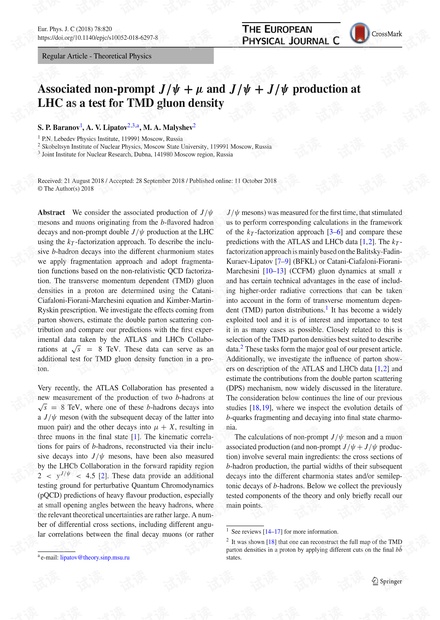 LHC的相关非提示$$ J / \ psi + \ mu $$ J /ψ+μ和$$ J / \ psi + J / \ psi $$ J /ψ+ J /ψ作为TMD胶子的测试 密度