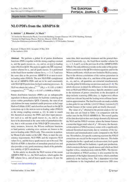 适合ABMP16的NLO PDF