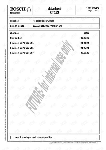 宽域氧芯片 cj125 internal use datasheet.pdf