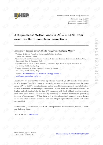 N = 4 $$ \ mathcal {N} = 4 $$ SYM中的反对称Wilson循环:从精确结果到非平面校正