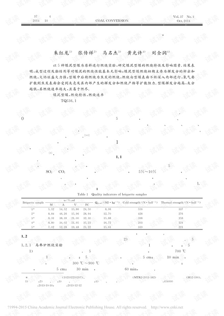煤泥型煤燃烧特性的实验研究