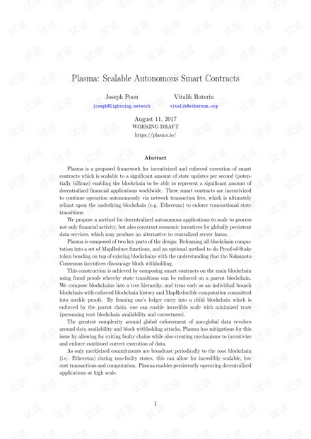 Plasma- Scalable Autonomous Smart Contracts.pdf