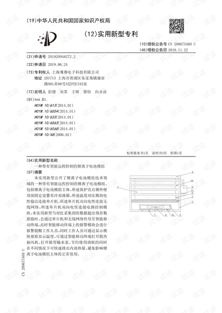 一种带有智能远程控制的锂离子电池模组 实用新型.pdf