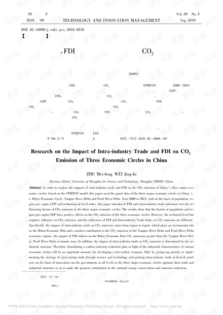 产业内贸易、FDI对我国三大经济圈CO2排放影响研究