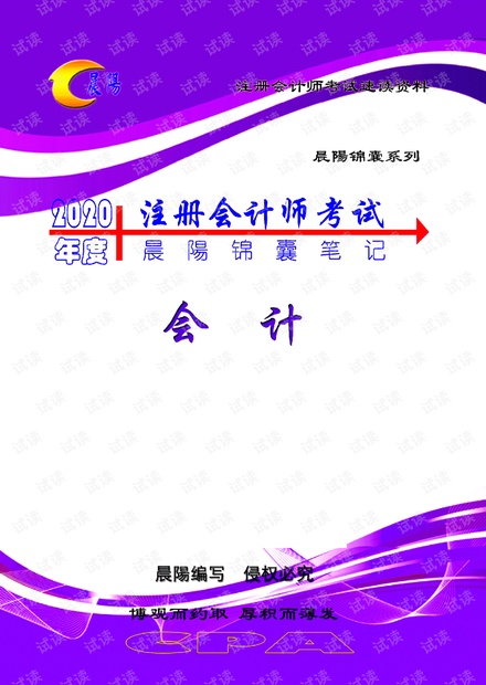 2020注会《会计》晨陽锦囊笔记.pdf