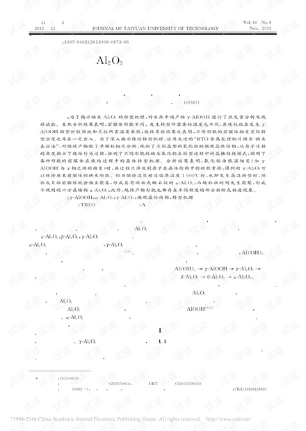 纳米Al2O3前驱体形貌对烧结温度的影响及转型机理分析